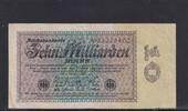 Weimarer Republik, Reichsbank, 10 Milliarden Mark Ro.113a, DEU-134a, Reichsdruck Serie: A, -