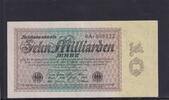 Weimarer Republik, Reichsbank, 10 Milliarden Mark Ro.113c, DEU-134c, Firmendruck, FZ: A, schwarz, -