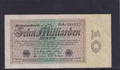 Weimarer Republik, Reichsbank, 10 Milliarden Mark Ro.113c, DEU-134c, Firmendruck, FZ: A, schwarz, -