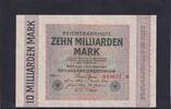 Weimarer Republik, Reichsbank, 10 Milliarden Mark Ro.114a, DEU-136f, Firmendruck, Wz. Hakensterne, KN 6stellig, FZ. BM, -