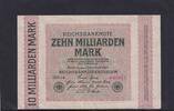 Weimarer Republik, Reichsbank, 10 Milliarden Mark Ro.114a, DEU-136f, Firmendruck, Wz. Hakensterne, KN 6stellig, FZ. HH, -