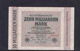 Weimarer Republik, Reichsbank, 10 Milliarden Mark Ro.114a, DEU-136f, Firmendruck, Wz. Hakensterne, KN 6stellig, FZ. CD, -