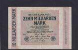Weimarer Republik, Reichsbank, 10 Milliarden Mark Ro.114a, DEU-136f, Firmendruck, Wz. Hakensterne, KN 6stellig, FZ. PG, -