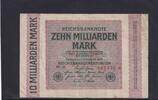 Weimarer Republik, Reichsbank, 10 Milliarden Mark Ro.114a, DEU-136f, Firmendruck, Wz. Hakensterne, KN 6stellig, FZ. NF, -