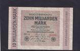 Weimarer Republik, Reichsbank, 10 Milliarden Mark Ro.114a, DEU-136f, Firmendruck, Wz. Hakensterne, KN 6stellig, FZ. DV, -