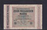 Weimarer Republik, Reichsbank, 10 Milliarden Mark Ro.114a, DEU-136f, Firmendruck, Wz. Hakensterne, KN 6stellig, FZ. NN, -