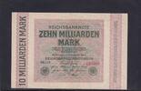 Weimarer Republik, Reichsbank, 10 Milliarden Mark Ro.114c, DEU-136b, Wz. Ringe, FZ: DK, -