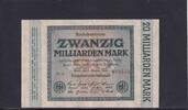 Weimarer Republik, Reichsbank, 20 Milliarden Mark Ro.115h, DEU-137d, Wz. Sterne mit S, FZ. RL, -