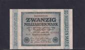 Weimarer Republik, Reichsbank, 20 Milliarden Mark Ro.115h, DEU-137d, Wz. Sterne mit S, FZ. RL, -
