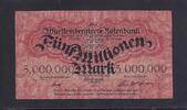 Deutsches Reich, Württembergische Notenbank, 5 Millionen Mark WTB-19, Stuttgart, Serie: O, -