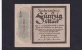 Deutsches Reich, Kaiserreich, I. Weltkrieg, 50 Mark Ro.56d, DEU-44d, Wz. diagonale Wellenlinien, KN 7 stellig, Trauerschein, -
