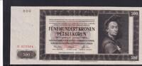 Deutsches Reich, Drittes Reich, 500 Kronen Ro.565b,ZWK-17b, mit Perforation SPECIMEN, Serie: G, -
