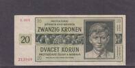 Deutsches Reich, Drittes Reich, 20 Kronen Ro.563a,ZWK-15e, ohne Perforation SPECIMEN, Serie: H, -