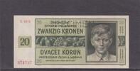 Deutsches Reich, Drittes Reich, 20 Kronen Ro.563b,ZWK-15f, mit Perforation SPECIMEN, Serie: H, -