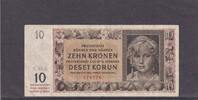 Deutsches Reich, Drittes Reich, 10 Kronen Ro.562a,ZWK-14a, ohne Perforation SPECIMEN, Serie: A, -
