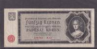 Deutsches Reich, Drittes Reich, 50 Kronen Ro.561a,ZWK-13a, ohne Perforation SPECIMEN, -