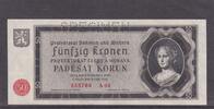 Deutsches Reich, Drittes Reich, 50 Kronen Ro.561b,ZWK-13b, mit Perforation SPECIMEN, -