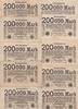 Weimarer Republik, Reichsbank, 200000 Mark Lot 10 Stück Reichsbanknoten gebraucht, -