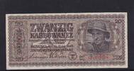 Deutsches Reich, Drittes Reich, Ukraine, 20 Karbowanez Ro.595a, ZWK-51a, KN 6stellig,, Zentralnotenbank Ukraine, -