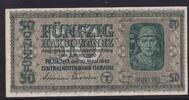 Deutsches Reich, Drittes Reich, Ukraine, 50 Karbowanez Ro.596a, ZWK-52a, KN 6stellig,, Zentralnotenbank Ukraine, -