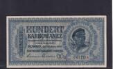Deutsches Reich, Drittes Reich, Ukraine, 100 Karbowanez Ro.597a, ZWK-53a, KN 6stellig,, Zentralnotenbank Ukraine, -