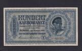 Deutsches Reich, Drittes Reich, Ukraine, 100 Karbowanez Ro.597a, ZWK-53a, KN 6stellig,, Zentralnotenbank Ukraine, -