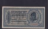 Deutsches Reich, Drittes Reich, Ukraine, 100 Karbowanez Ro.597a, ZWK-53a, KN 6stellig,, Zentralnotenbank Ukraine, -