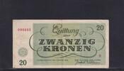 Deutsches Reich, Drittes Reich, 20 Kronen Ghetto Theresienstadt, niedrige KN, -