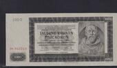 Deutsches Reich, Drittes Reich, 1000 Kronen Ro.566d,ZWK-20a, ohne Perforation SPECIMEN, Serie: Da, -