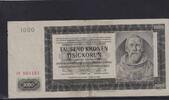 Deutsches Reich, Drittes Reich, 1000 Kronen Ro.566d,ZWK-20a, ohne Perforation SPECIMEN, Serie: Jb, -