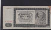Deutsches Reich, Drittes Reich, 1000 Kronen Ro.566d,ZWK-20a, ohne Perforation SPECIMEN, Serie: Ea, -