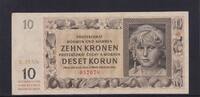 Deutsches Reich, Drittes Reich, 10 Kronen Ro.562d, ZWK-14c, Böhmen und Mähren, Serie: Nb, -