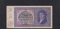 Drittes Reich, Böhmen und Mähren, 5 Kronen Ro.557a, ZWK-8a, mit Handstempel, -