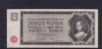 Drittes Reich, Böhmen und Mähren, 50 Kronen Ro.561a, ZWK-13a, ohne Perforation , -