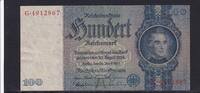 Deutsches Reich, Drittes Reich, 100 Reichsmark Ro.176a, Deu-211a, Friedensdruck, Udr.-Bst. A, Serie: G, -
