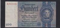 Deutsches Reich, Drittes Reich, 100 Reichsmark Ro.176a, Deu-211a, Friedensdruck, Udr.-Bst. C, Serie: A, -