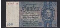 Deutsches Reich, Drittes Reich, 100 Reichsmark Ro.176a, Deu-211a, Friedensdruck, Udr.-Bst. D, Serie: D, -
