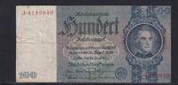 Deutsches Reich, Drittes Reich, 100 Reichsmark Ro.176a, Deu-211a, Friedensdruck, Udr.-Bst. E, Serie: J, -