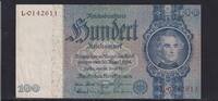 Deutsches Reich, Drittes Reich, 100 Reichsmark Ro.176a, Deu-211a, Friedensdruck, Udr.-Bst. E, Serie: L, -