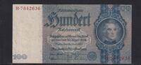 Deutsches Reich, Drittes Reich, 100 Reichsmark Ro.176a, Deu-211a, Friedensdruck, Udr.-Bst. F, Serie: H, -