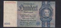 Deutsches Reich, Drittes Reich, 100 Reichsmark Ro.176a, Deu-211a, Friedensdruck, Udr.-Bst. G, Serie: O, -