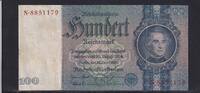 Deutsches Reich, Drittes Reich, 100 Reichsmark Ro.176a, Deu-211a, Friedensdruck, Udr.-Bst. G, Serie: N -