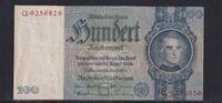 Deutsches Reich, Drittes Reich, 100 Reichsmark Ro.176a, Deu-211a, Friedensdruck, Udr.-Bst. G, Serie: Q -