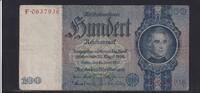 Deutsches Reich, Drittes Reich, 100 Reichsmark Ro.176a, Deu-211a, Friedensdruck, Udr.-Bst. U, Serie: F -