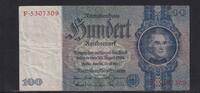 Deutsches Reich, Drittes Reich, 100 Reichsmark Ro.176a, Deu-211a, Friedensdruck, Udr.-Bst. V, Serie: F -