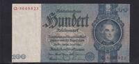 Deutsches Reich, Drittes Reich, 100 Reichsmark Ro.176a, Deu-211a, Friedensdruck, Udr.-Bst. G, Serie: Q -