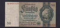 Deutsches Reich, Drittes Reich, 50 Reichsmark Ro.175a, DEU-210a, Friedensdruck, KN 7 stellig, Udr. Bst. D, Serie: Q, -