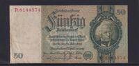Deutsches Reich, Drittes Reich, 50 Reichsmark Ro.175a, DEU-210a, Friedensdruck, KN 7 stellig, Udr. Bst. D, Serie: R, -