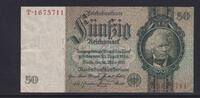 Deutsches Reich, Drittes Reich, 50 Reichsmark Ro.175a, DEU-210a, Friedensdruck, KN 7 stellig, Udr. Bst. Z, Serie: T, -