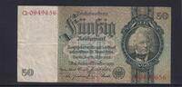 Deutsches Reich, Drittes Reich, 50 Reichsmark Ro.175a, DEU-210a, Friedensdruck, KN 7 stellig, Udr. Bst. Z, Serie: Q, -